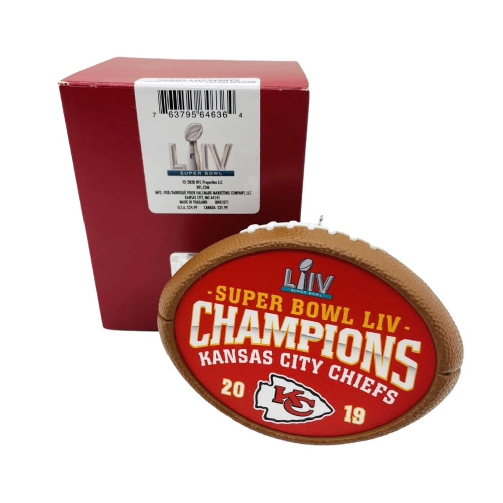 Kansas City Chiefs Christmas Ornament Hallmark‎ NFL Super Bowl Champions 2019